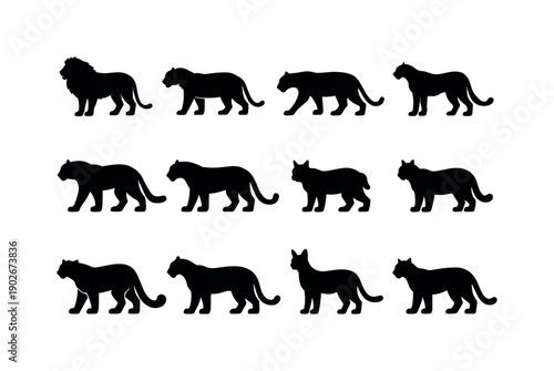 Sticker Wild Cats Silhouettes