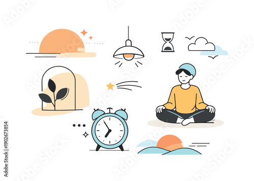 Warm shadow overlays. Abstract editorial layout built around overlapping warm shadow forms. Concept of light, time of day, and calm visual