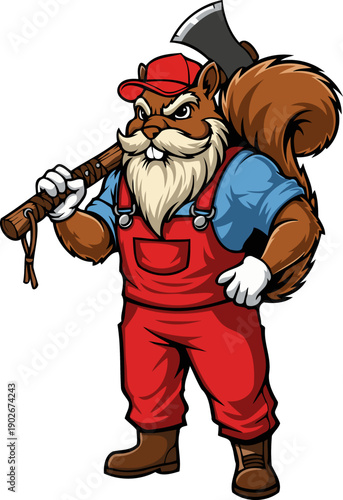  squirrel dressed as a lumberjack