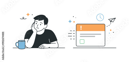 Silent Workplace Resistance. Silent resistance. A calm editorial scene showing a worker delaying action while a task card remains untouched. The illustration