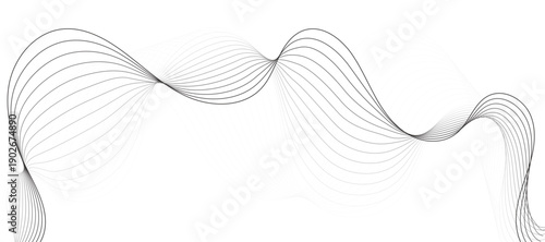 White Wave Lines Minimalist Digital Art With Fluid Curves and Calming Motion  grayscale creates a serene modern and creative wavey design.	