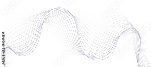 Abstract Blue Wave Pattern Of Intersecting Curves And Dynamic Sine Lines For Modern Design.