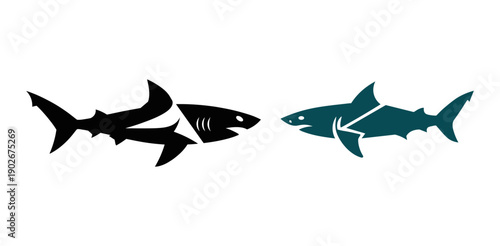 
Unique fishing logo template,Symbol of a stylized sea fish,vector graphic illustration.