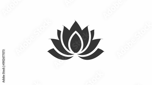 Elegant lotus flower logo isolated on white background symbol of purity and beauty