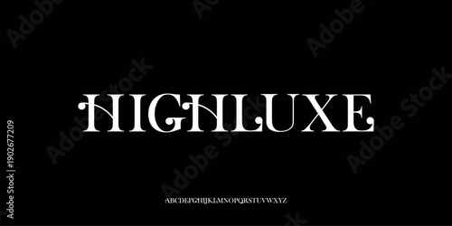 Vector illustration of a luxurious serif style alphabet font with high contrast that combines classic feel and modern touch