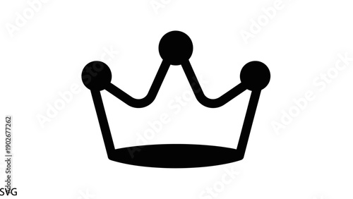 Minimalist black crown icon isolated on white background royalty concept