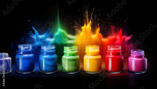 Primary Colors Artistic Illustration On Black Background