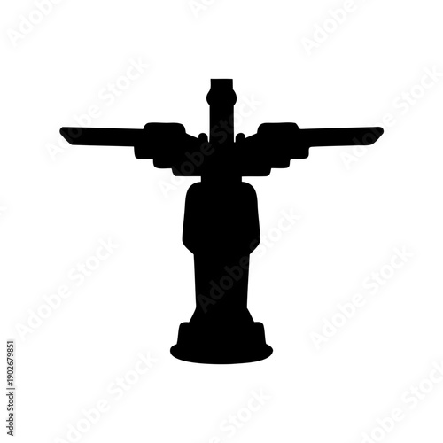 Silhouette of a wooden cross with outstretched arms against a plain background Vector, illustration