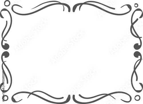 Ornate doodle border. Hand drawn flourish frame