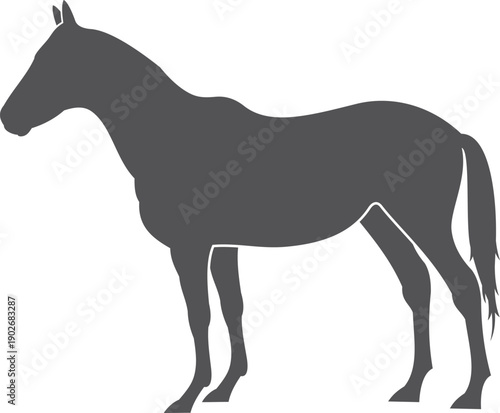 Horse black silhouette. Farm animal. Stallion symbol