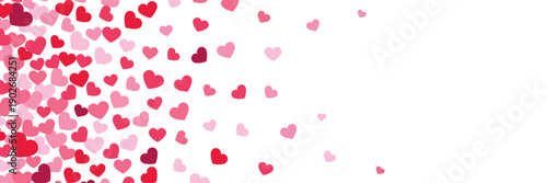 Heart confetti banner template. Romantic wedding flyer