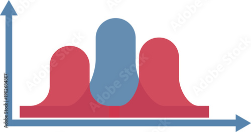 Infographic diagram color icon. Area chart symbol
