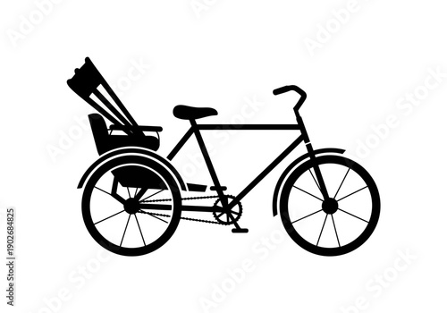 A nice and stylish silhouette of a cycle rickshaw a threewheeled passenger bicycle