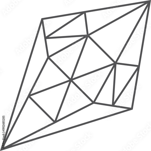 Jewel line icon. Expensive crystal gem stone