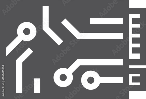 Gpu circuit black icon. Computer tech component