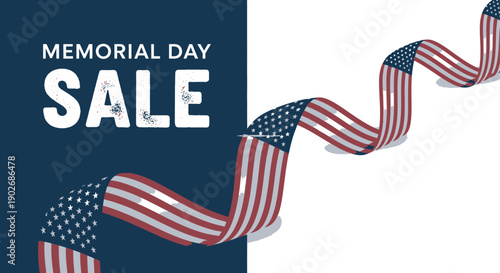 Memorial day sale event honoring heroes with patriotic discounts and american flag sales