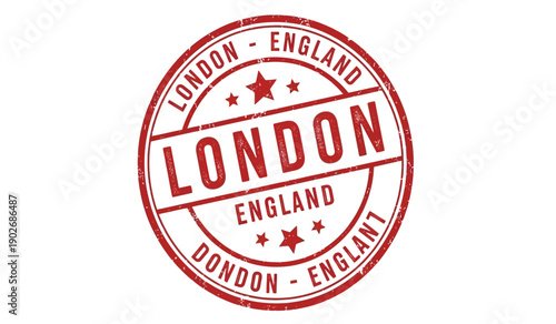 London england stamp seal logo with red color