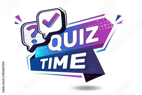 Quiz Time with a question mark icon. Question and answer game symbol. Information sign for business, marketing, and advertising.