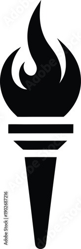 Silhouette of a torch isolated on transparent background