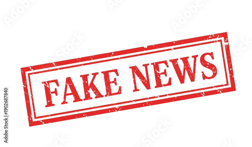 Red fake news stamp on for disinformation concept