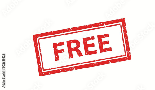 Red free stamp or sticker on for discount or promotion