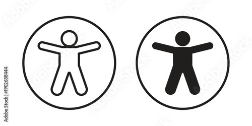 Accessibility icon in black solid style. linear symbol.
