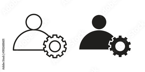 Admin icon in black solid style. linear symbol.