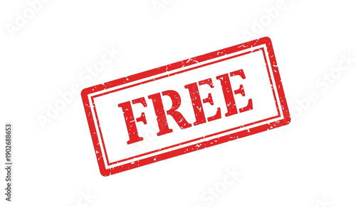 Red rubber stamp with the word free