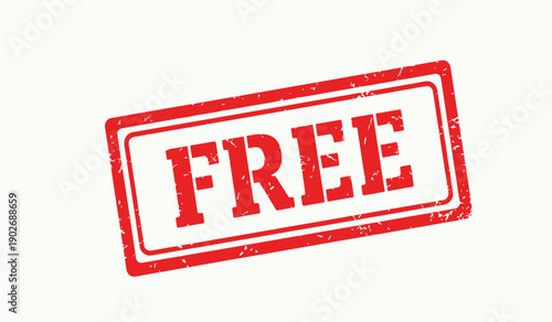 A red stamp with the word free on it for business or marketing use