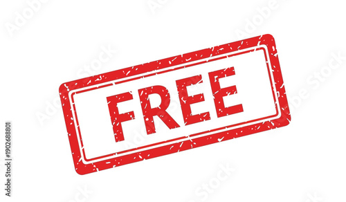 Red rubber stamp with the word free on isolated for discount or promotion