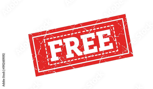 Red stamp with the word free on isolated for discount or promotion concepts