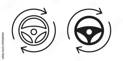 Autopilot icon in black solid style. linear symbol.
