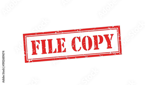 A red file copy stamp on a with a distressed texture