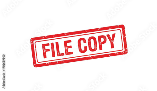 Red file copy stamp on for document verification purposes