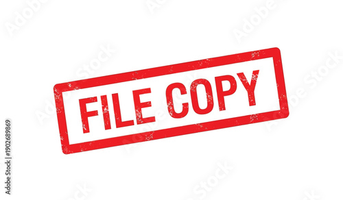 Red file copy stamp on for document marking purposes