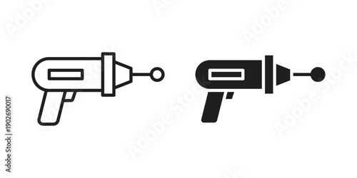 Blaster icon in black solid style. linear symbol.