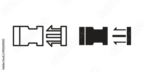Buckle icon in black solid style. linear symbol.
