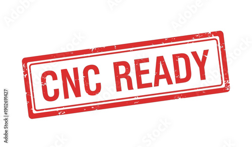 Red cnc ready stamp on for machining or manufacturing processes