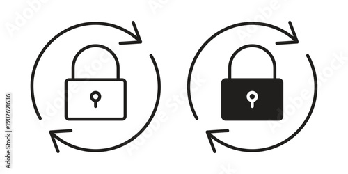 Change Password icon in black solid style. linear symbol.