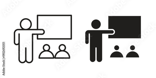 Classroom icon in black solid style. linear symbol.