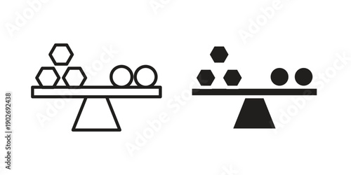 Compare icon in black solid style. linear symbol.