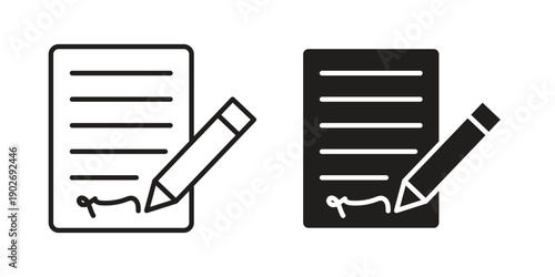 Commitment icon in black solid style. linear symbol.