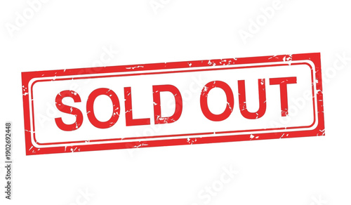 Red sold out stamp on for indicating product unavailability