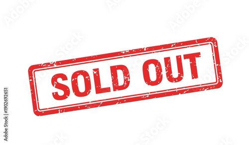 Red sold out stamp on for indicating product unavailability