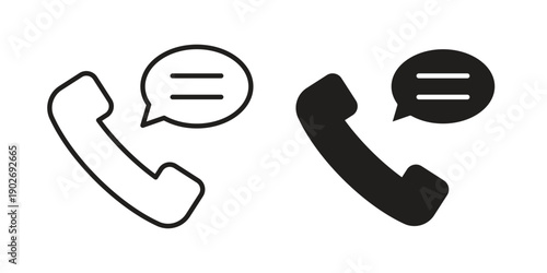 Contact us icon in black solid style. linear symbol.