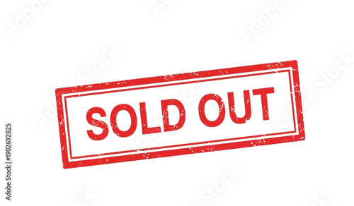 Sold out stamp with red text on for business and sales concepts
