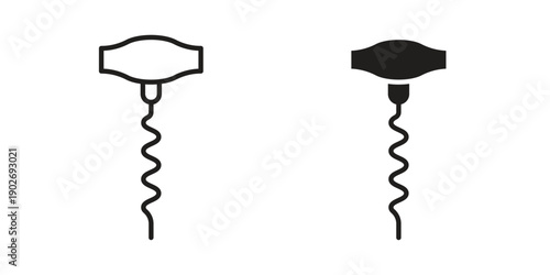 Corkscrew icon in black solid style. linear symbol.