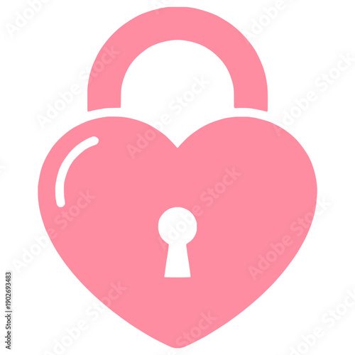 Pink Heart Shape Padlock with Keyhole