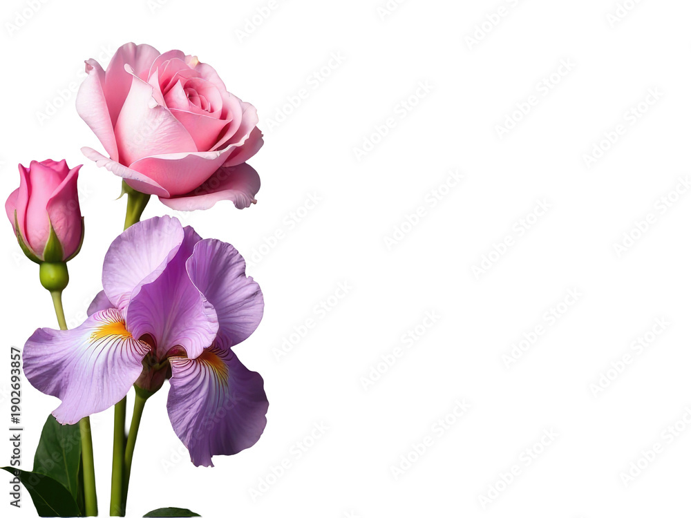 Obraz premium Close-up view of two flowers in a decorative vase, ideal for use in editorial or commercial contexts such as lifestyle, wellness, and interior design