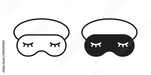 Eye mask icon in black solid style. linear symbol.